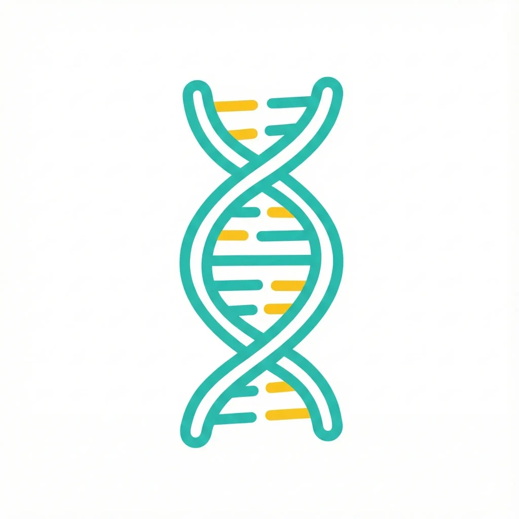 Icono abstracto de adn y microscopio representando el rigor científico y la psiconeuroinmunología.